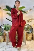 Made in Italy Benji Linen Wave Panel Jacket Chilli Pepper /17 = ** 